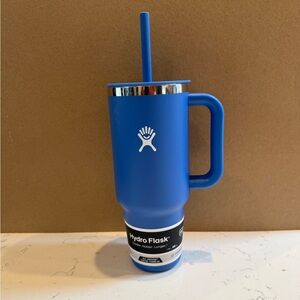 Hydro Flask Cascade Blue Mug with Straw